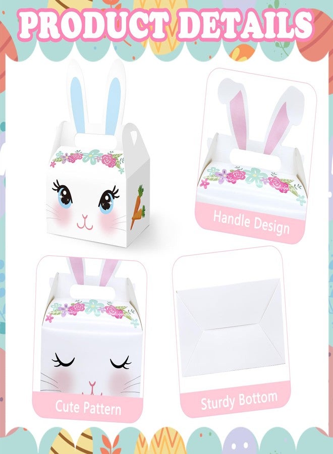 WEEPA Easter Treat Boxes 12 Pcs Happy Easter Party Favor Gift Box Cute Bunny Eggs Basket with Handle Rabbit Candy Goodies Box for Easter Party Decorations - Image 2